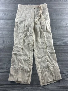 Pantalones Sandro Marfil Crema Capris Ramie Corbata Cintura Mujer - Imagen 1 de 9