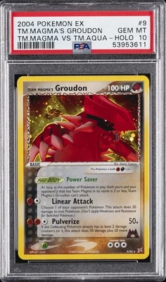 2004 POKEMON EX TEAM MAGMA VS TEAM AQUA #9 TEAM MAGMA'S GROUDON-HOLO PSA 10 - Image 1 of 2