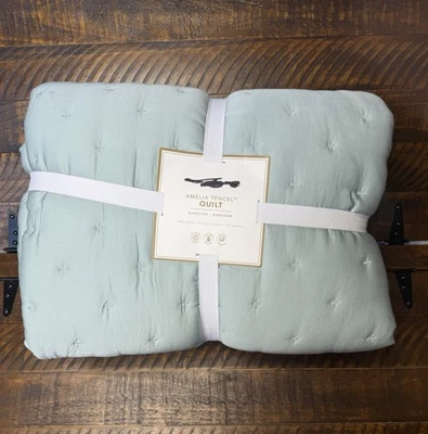Pottery Barn Teen Amelia TENCEL™ Quilt Full/Queen New! Porcelain Blue - Image 1 of 3