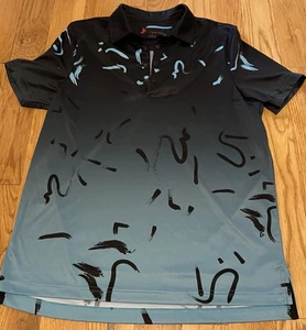 Jamie Sadock Shirt Herren M türkis sportlich Performance Polo Golf geometrisch Medium - Bild 1 von 9