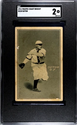 1911 D310 太平洋海岸饼干 Harry Sutor SGC 2 好,流行 2,0 高,共 3 个 — 第 1/2 张图片