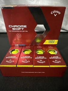 Callaway Chrome Soft Triple Track Golf Balls 1 Dozen (12), Yellow - Picture 1 of 2