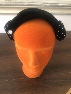 Sombrero de terciopelo Peachbloom cuerpo genuino importado terciopelo negro de colección estrás Foto 1 de 4