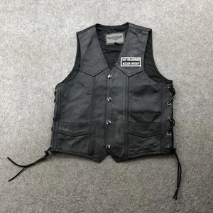 Dream Apparel Leather Vest Boys Large Biker Motorcycle Patch - Picture 1 of 10