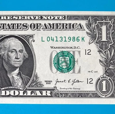 April 13, 1986 (L 04131986 K) BIRTHDAY ANNIVERSARY $1 One Dollar Bill *UNC* - Image 1 of 4