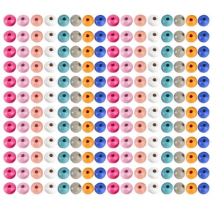 200pcs Colorful Bead DIY Accessories Wood Handmade Bead String Accessories - Picture 1 of 12