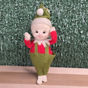 Vintage Christmas Flocked Felt Snowman Snowbaby Snow Babies Ornament JAPAN - Picture 1 of 5