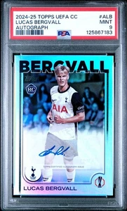 2024-25 Topps UEFA Club Competitions - Auto Lucas Bergvall RC Tottenham PSA 9 - Picture 1 of 2