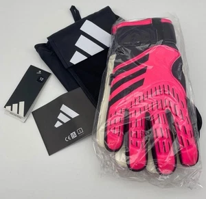 Adidas Adult Unisex Match Fingersave Predator Pink Black Goalkeeper Gloves Sz 12 - Picture 1 of 5