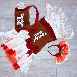 Selten schwer zu finden Tootsie Roll Halloween Kostüm Kleid mit Stirnband & Handtasche 8 - Bild 1 von 12