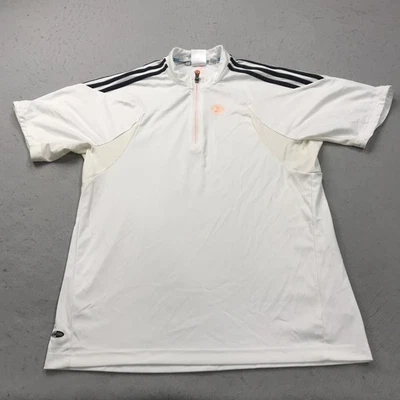 Adidas Roland Garros Chaqueta Hombre Pequeña Blanca Clima365 Tenis Francés Abierto 1/4 Cremallera Foto 1 de 4