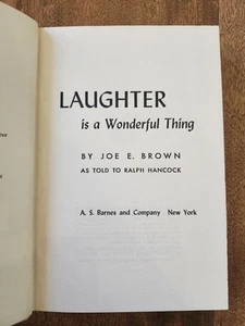 Laughter Is A Wonderful Thing by Joe E Brown & Ralph Hancock (1956 Hardcover) - Imagen 1 de 12
