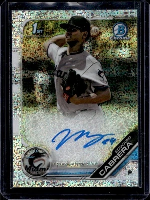 2019 Bowman Edward Cabrera Chrome Auto 1st Speckle Refractor #117/299 - Image 1 of 2