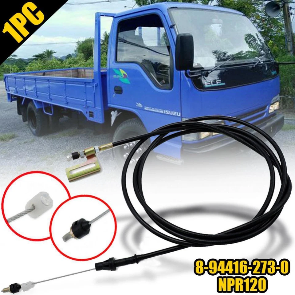 For Isuzu ELF NPR 120 Truck 1994 - 1996 Accelerator Throttle Cable Black - Image 1 of 4