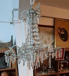 GLAS DECKENLAMPE. STYLE ISABELINE. 6 LICHTPUNKTE. 20. Jahrhundert - Bild 1 von 5