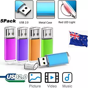 5Pack 1GB 2GB 4GB 8GB 16GB USB 2.0 Flash Drive Data Storage Thumb Memory Stick - Picture 1 of 12