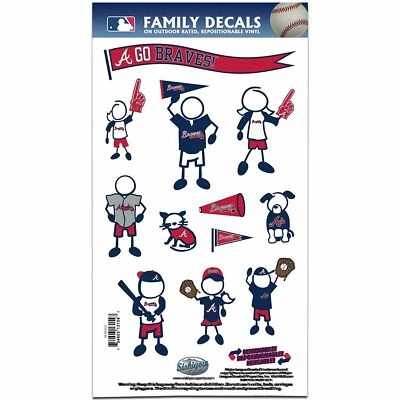 Atlanta Braves  Outdoor Rated Vinyl Family Decals MLB Licensed Baseball - Image 1 of 3