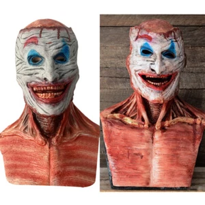 Halloween Bloody Skull Clown Mask Moveable Mouth Cosplay Double Layer Party Prop - Picture 1 of 7