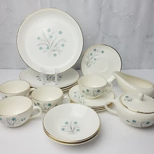 Lote 18 Piezas De Colección SCIO Hampton Verde azulado Hojas Gris Aciano Platos Cuencos Tazas - Imagen 1 de 24