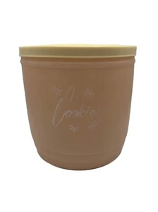 Bote de anidación Stanley galletas rosa rubor amarillo tapa flores atómicas vintage - Imagen 1 de 5