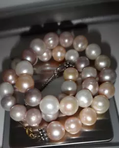 A Beautiful & Natural 7"- 8 mm Multicolour Freshwater Pearl Necklace - Picture 1 of 16