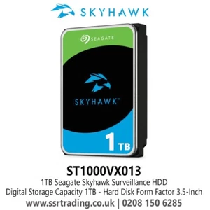 1TB Seagate Skyhawk Surveillance Hard Drive for CCTV DVRs NVRs & PC Desktop - Picture 1 of 6