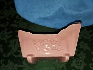 Mid-Century Modern Rock A Bye Baby Pink Planter No marks, no chips some cracklin - Picture 1 of 4
