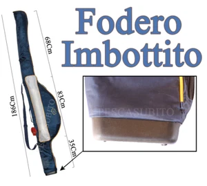 Fodero Imbottito per da Canne Pesca Surfcasting BolognesI Sacca Borsa Custodia - Foto 1 di 1