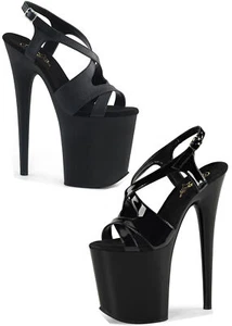 Pleaser FLAMINGO-831 8 Inch Heel, 4 Inch Platform Criss-Cross Sandal - Picture 1 of 11