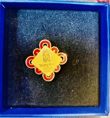 Rare Beijing 2008 Olympic Pin Gold Plated New In Box - Image 1 of 4