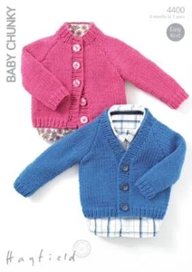 Sirdar Knitting Pattern - Hayfield Baby Chunky, Cardigans 4400 - Picture 1 of 1
