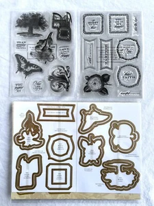 Anna Griffin Treasury of Stamps Butterfly Chair Greetings Rubber Stamps Dies - Picture 1 of 3