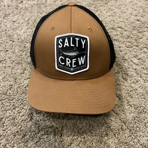 Salty Crew "Fishery Retro" Snapback Hat (Camel/Black) 6-Panel Cap - Picture 1 of 4
