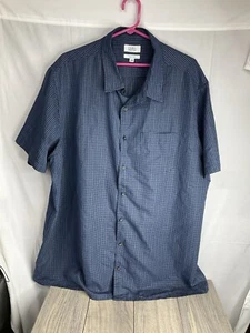 Croft & Barrow-Quick Dry-Mens Short Sleeve Button Down Shirt-2XB XXL Blue Plaid - Picture 1 of 5