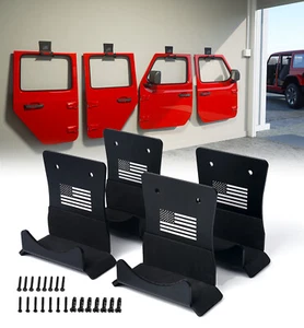 4x Door Hanger Wall Mount Steel for 1956-23 Jeep Wrangler CJ JK JL Gladiator JT - Foto 1 di 7