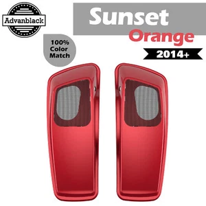 Cubierta de audio para alforja alforja naranja 6x9" para Harley Touring 2014+ puesta de sol naranja 6x9 - Imagen 1 de 7