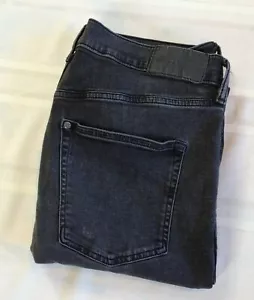 H & M Distressed Skinny Stretch High-Rise Black Denim Jeans Women's Size 36 - Picture 1 of 10