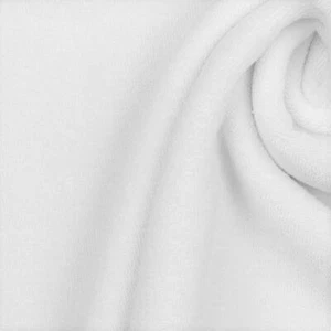 Stretch Cotton Terry Towelling Fabric Material - WHITE - Picture 1 of 3