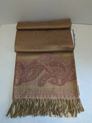 Vintage Victoria Classic Soft Acrylic Paisley Shawl Throw W/ Fringe 50"x60" NEW - Image 1 of 4