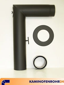Ofenrohr Rohrset 3tlg. mit Drosselklappe Stahl 2 mm Senotherm schwarz Ø 180mm - Bild 1 von 3