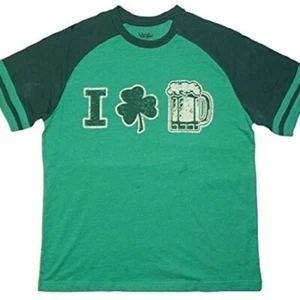 LUCKY TEE "I LOVE BEER" SHAMROCK MEN XL COTTON TEE T-SHIRT NEW - Picture 1 of 1