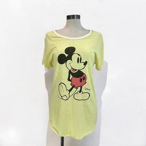 JUNK FOOD TShirt Sz M DISNEY Mickey Mouse Fan Club Classic Cotton Tunic Yellow - Picture 1 of 7