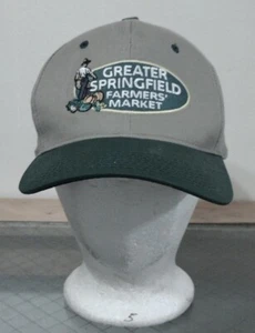 Gorra de camionero Greater Springfield Farmers Market verde beige bordado - Imagen 1 de 7
