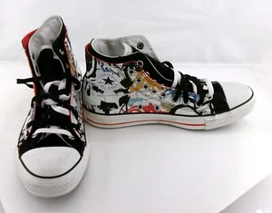 Converse Shoes Chuck Taylor Hi Double Graffiti Multi Sneaker Mismatched 9/8 - Picture 1 of 8