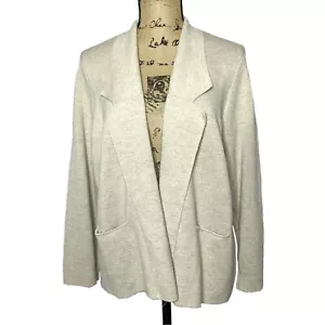 Chaqueta Suéter de Lana Eileen Fisher XL Beige Crema Tejido Blazer - Imagen 1 de 10