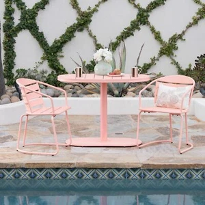 Santa Monica Outdoor Finished Iron Bistro Set - Picture 1 of 25