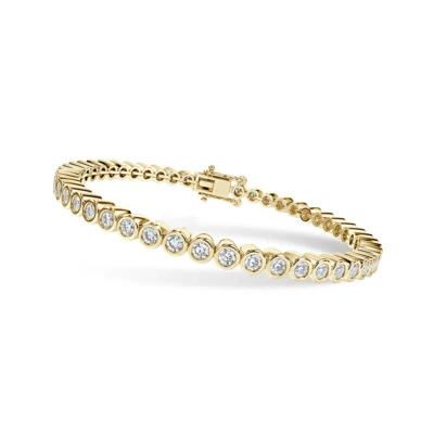 2.40ct 100% Natural Round Diamond Bezel Set Tennis Bracelet, Yellow Gold - Image 1 of 4