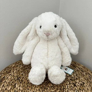 Authentic Jellycat BASHFUL CREAM BUNNY Medium 12" Soft Plush Classic White NWT - Picture 1 of 4
