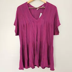 NWT Soft Surroundings palmetto knit sweater tee tunic magenta pink purple medium - Picture 1 of 8