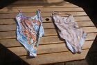 2 Ladies swimming costumes Tiger Pattern and Gold Strips, Top Shop & Accessorize